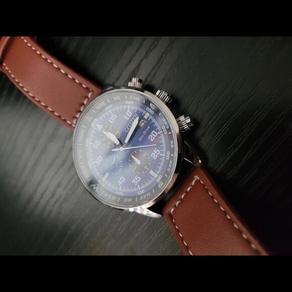 🔥BRAND NEW Citizen Eco-Drive‎ Chronograph Men's Aviator Watch